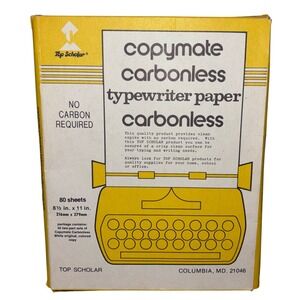 Top Scholar Copymate Carbonless Typewriter Paper 34 Sheets 8.5x11